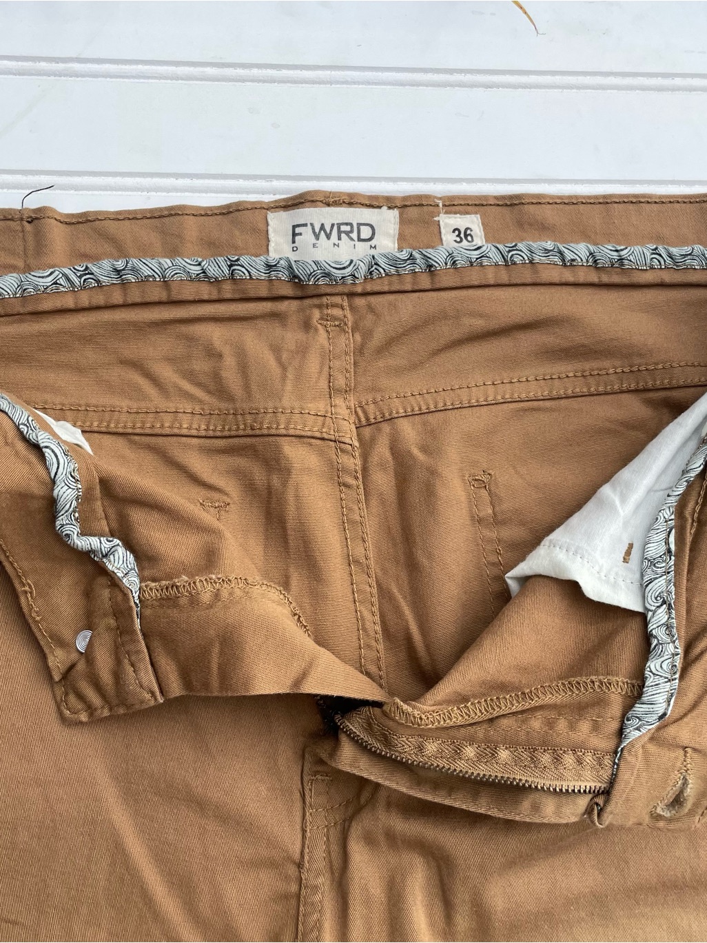 Fwrd Denim Men’s Brown Pants Size 36 Straight Leg Cotton Casual Jeans — image 4 of 8